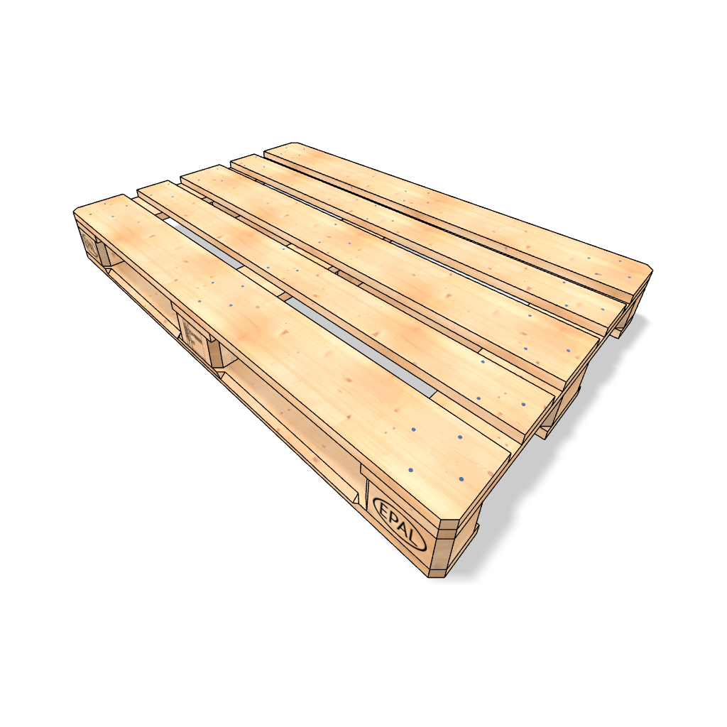 Europalette 1200 x 800 x 144 [mm] mit Holzklötzen